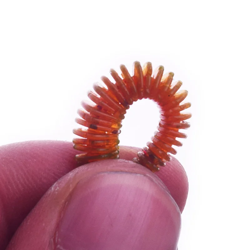 Señuelo suave de gusano en espiral para Pesca, cebo Artificial de silicona, aparejos de Pesca, olor a Camarón, 6cm, 0,6g, 10 unids/lote - imagen 4