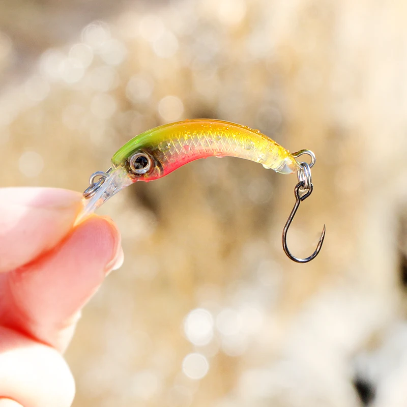 Señuelo de pesca de 40mm y 1,2g, 1 piezas, Mini Crankbait, Wobbler, aparejos de pesca, pececillo de agua dulce, cebo Artificial duro - imagen 4