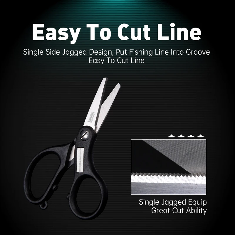 Kingdom-tijeras de pesca portátiles, accesorios de pesca de acero inoxidable, anzuelos de señuelo pulido, línea trenzada de PE de corte rápido, herramientas de aparejos de pesca - imagen 4