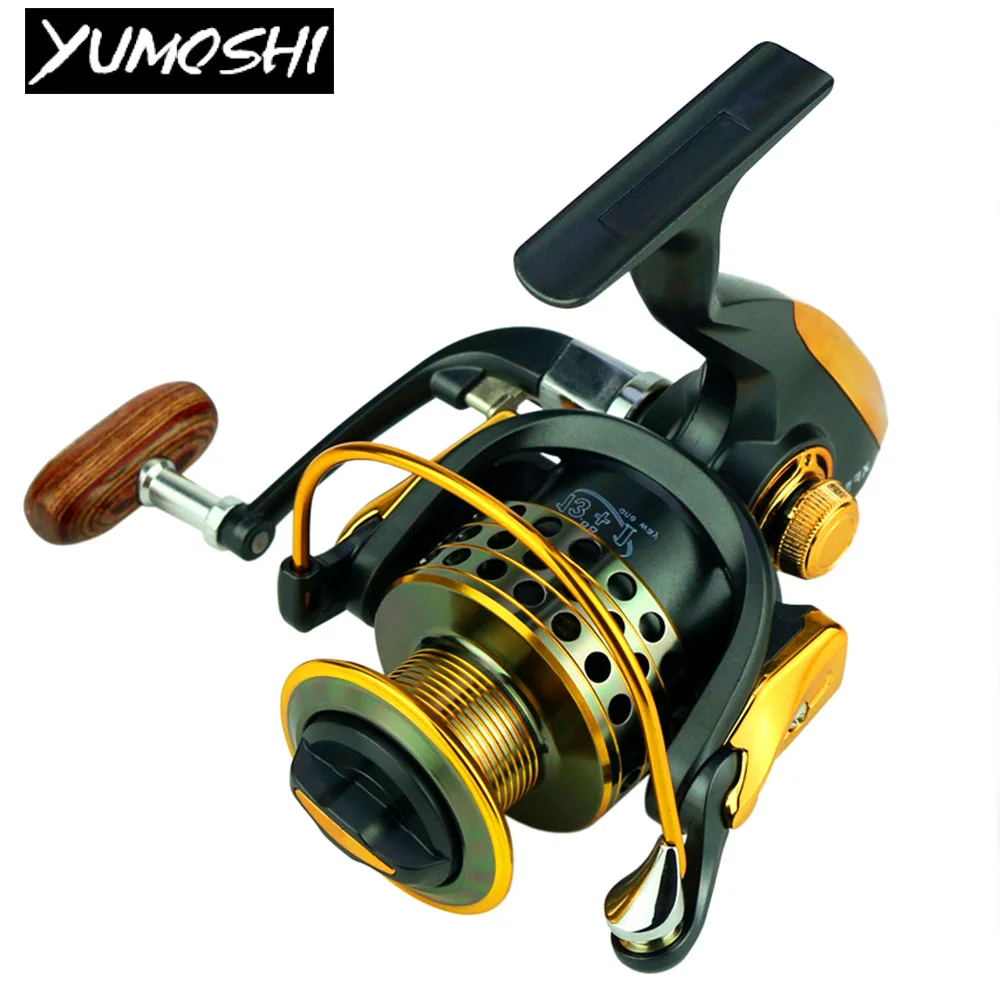 Carrete de pesca de Metal, bobina giratoria para Baitcasting, alimentador de carpa 13 + 1BB 5,5: 1, accesorios de rueda de cebo de mar de agua salada, aparejos - imagen 5