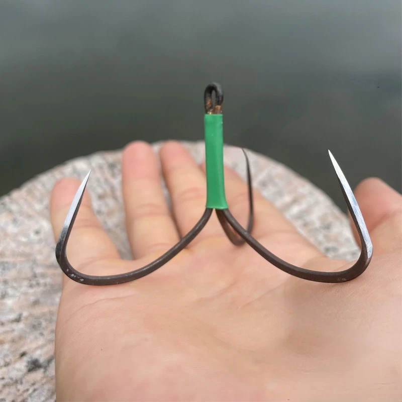 Anzuelos triples antioxidantes, anzuelo De Pesca grande, Anzuelos De Pesca Mar, tres anzuelos De anclaje, anzuelos De acero al carbono, anzuelos De Triple púas - imagen 4