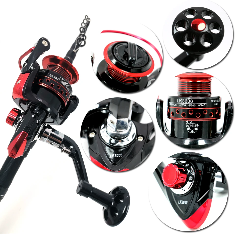 Caña de pescar profesional, accesorio de carbono, ultraligero, telescópico, con anillo giratorio, 1,8 m-3,0 m - imagen 5