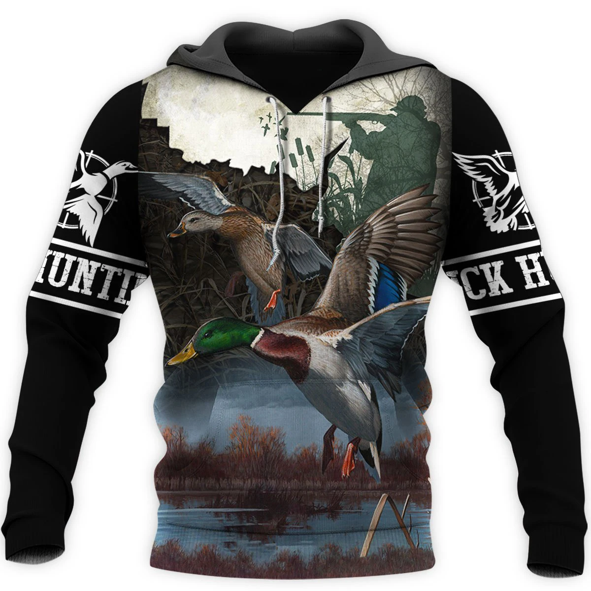 KJ768 Sudadera capucha estampado 3D pato – Ropa hombre - imagen 3