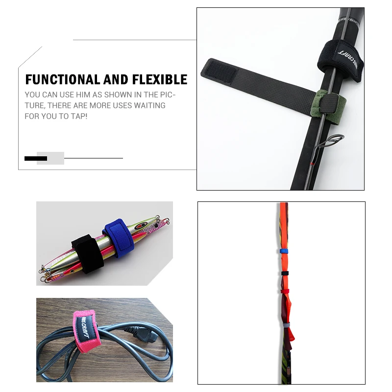 Vendaje elástico para caña de pescar, accesorios reutilizables para caña de pescar, soporte de anillo guía, correa de cinturón, tirantes - imagen 5