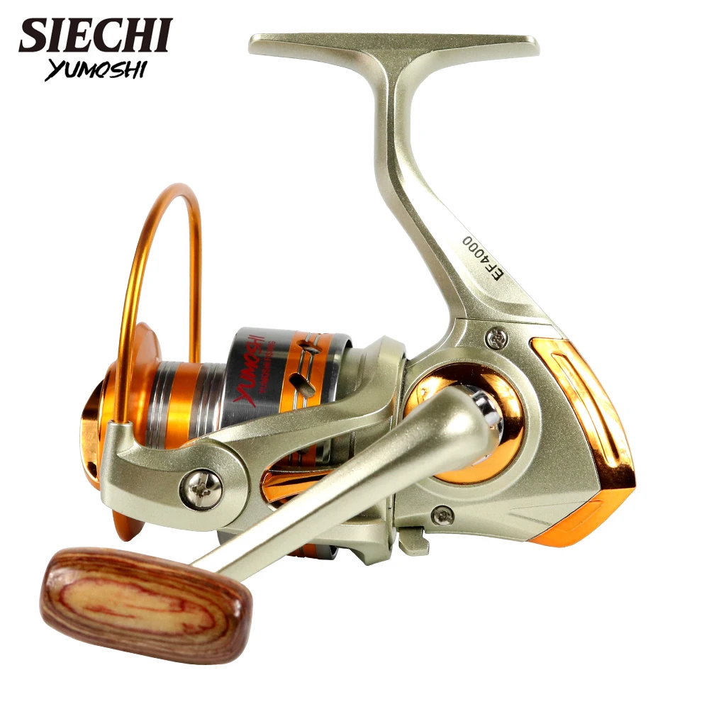 SIECHI-carrete de pesca giratorio de Metal de alta velocidad, arrastre máximo de 12kg, 1000: 1, para agua salada, 9000-5,5 - imagen 4