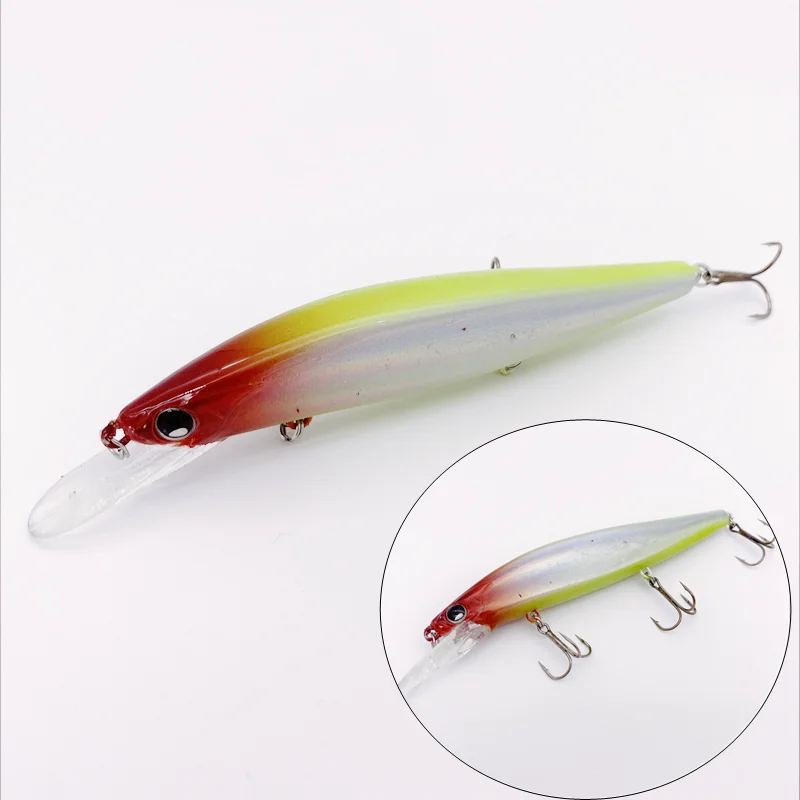 Señuelos de pesca de 14g/11,5 cm, cebo duro flotante Minnow Crankbaits Wobblers Pike Long Casting Minnow Lure depth0.5-1m - imagen 5
