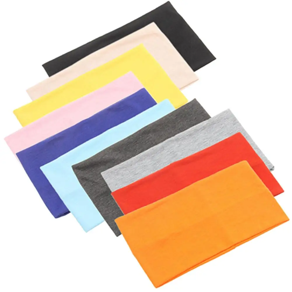 Diadema ancha de Yoga de Color caramelo para mujer, diadema elástica, bandas elásticas para el cabello, turbante, accesorios para el cabello a la moda para chicas