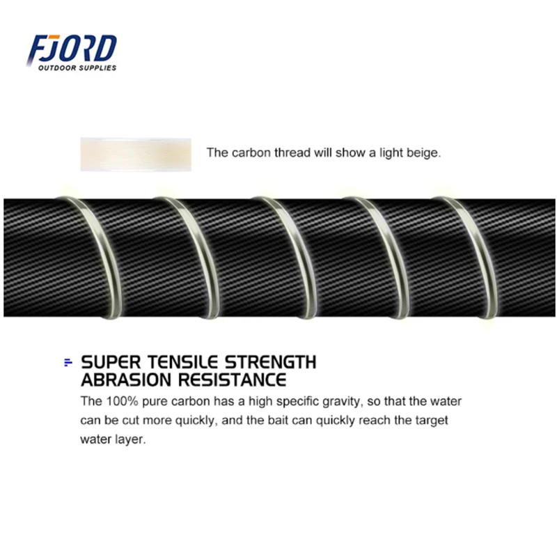 FJORD 100% fluorocarbono Japón línea de pesca longitud 50m-80m fuerza 20LB-50LB accesorios de pesca alambre de pesca - imagen 5