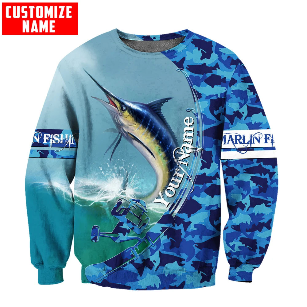 Sudadera Camo 3D Marlin Fishing – Unisex con cremallera - imagen 4