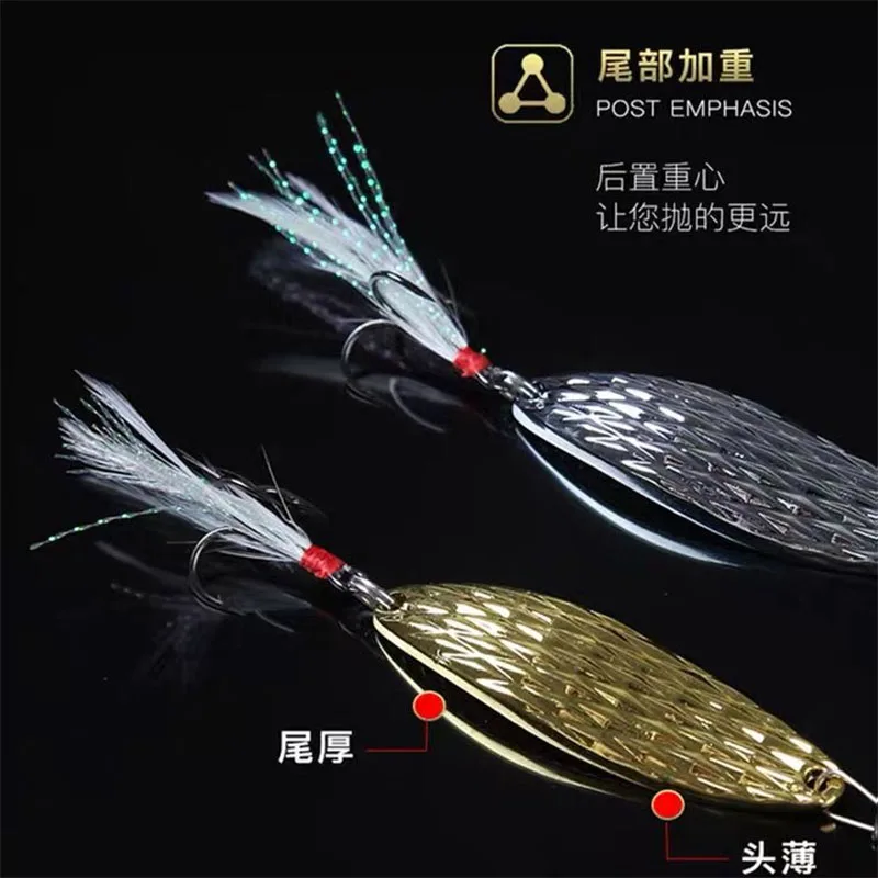 Cebo de lentejuelas de movimiento rápido, mamuza armada, cebo falso de hundimiento lento, tiro de largo alcance de Metal de sanguijuela de escamas de pescado, natación completa - imagen 2