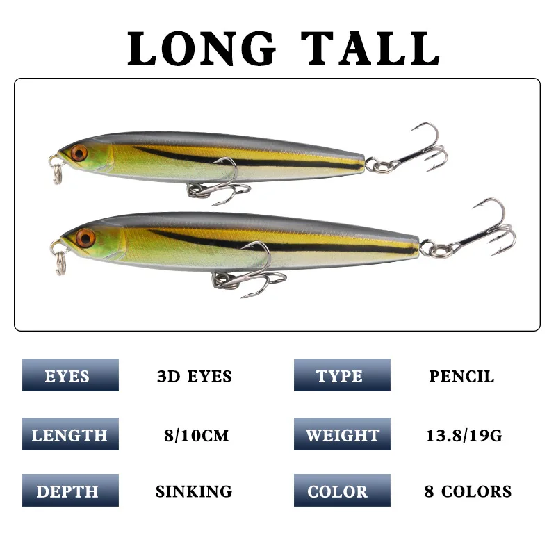 Luya-Cebo duro para pesca, cebo de 14g y 19g de largo alcance, con mosca muerta sumergida, cuasi, perca, pico, 1 piezas - imagen 3