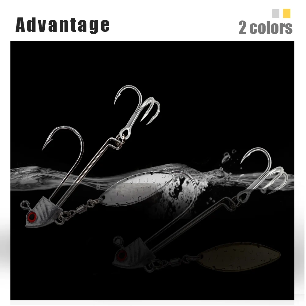 FTK-anzuelos de pesca de acero con alto contenido de carbono, señuelo suave con púas, aparejos de cebo, 2g-9g - imagen 4