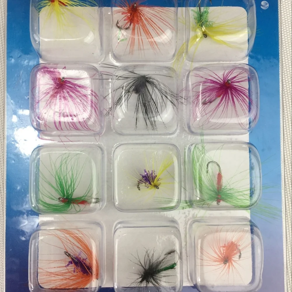 Señuelo de pesca con mosca y gancho de acero al carbono, 12 Uds., atado de moscas para material sin púas, triple, plantilla de Ninfa, streamer para nudo 6 8 10 12 - imagen 2