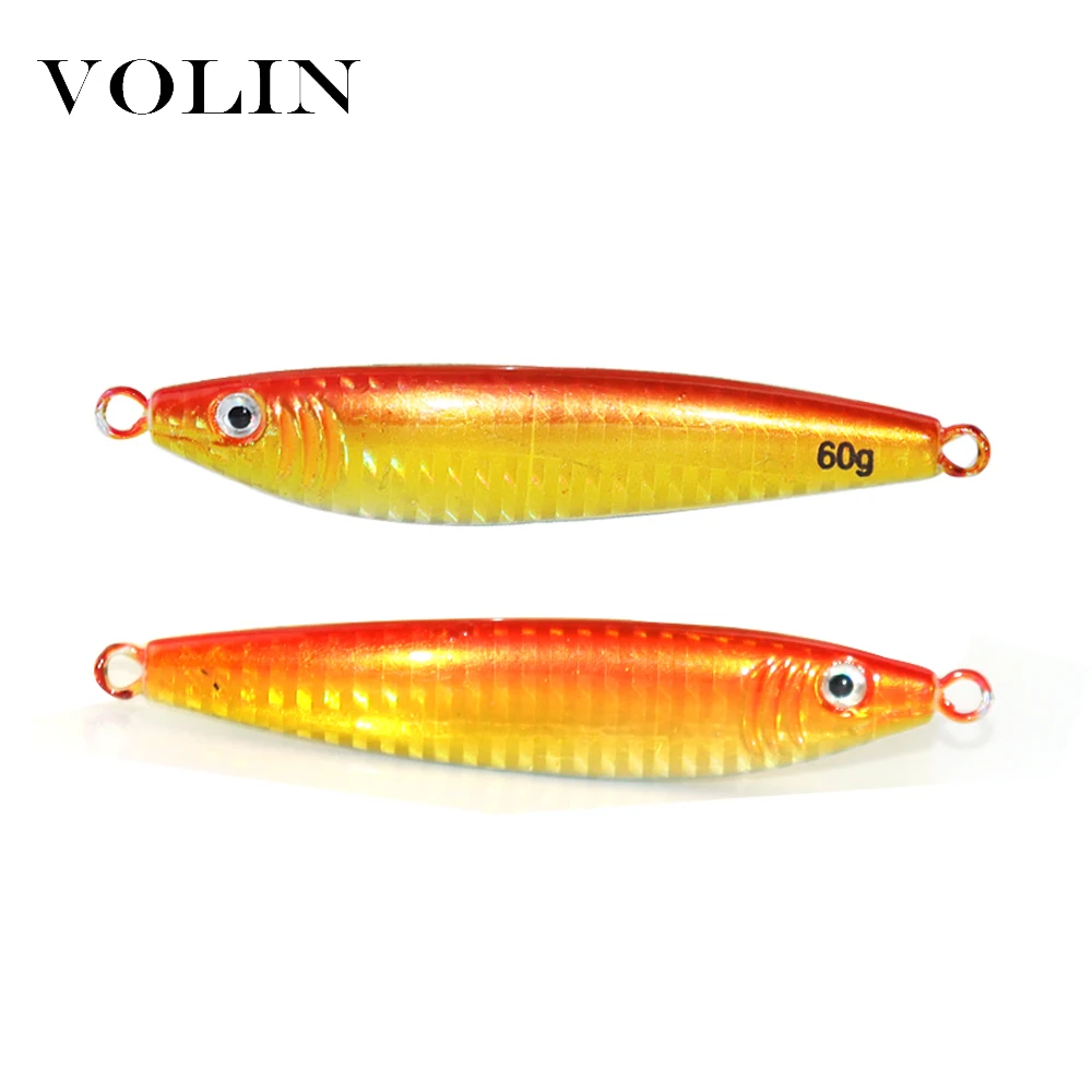 VOLIN Hote-señuelo de pesca de plantilla de Metal, cebo duro para arrastre, aparejos de pesca de lubina, trucha, Jigging, señuelo de agua salada - imagen 2