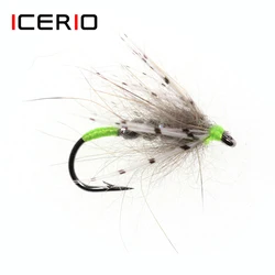 ICERIO Señuelos Mosca Húmeda Tenkara Ninfa Verde para Trucha