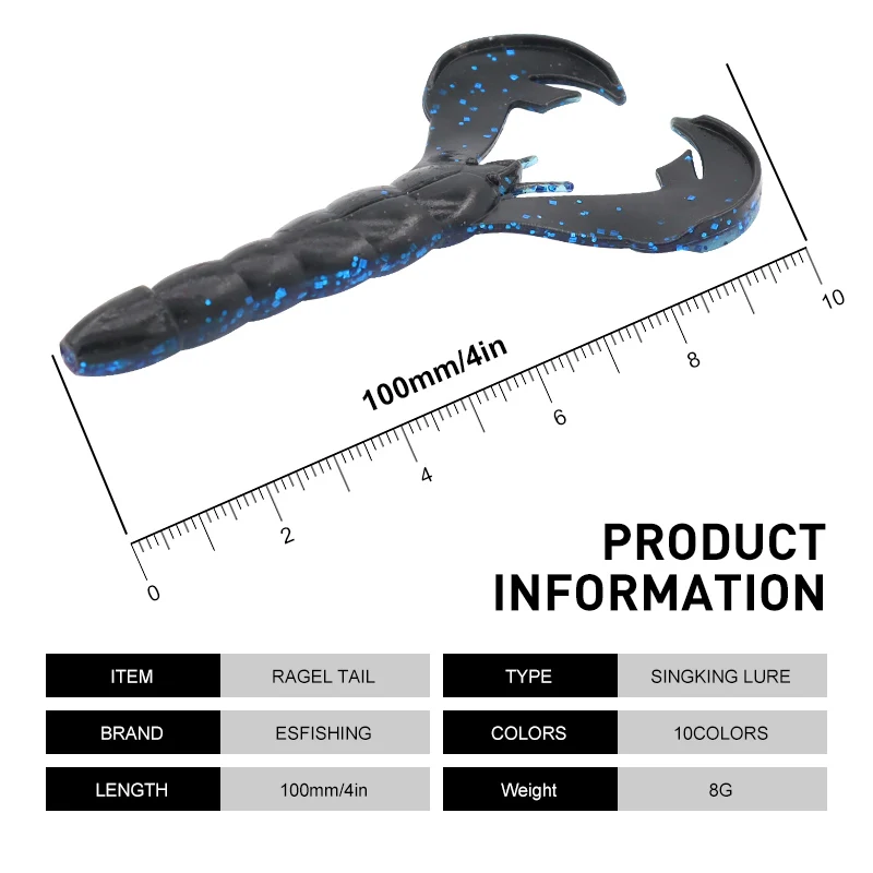 KESFISHING-Cebo Artificial suave Isca Rage Tail Craw, 4 pulgadas, cangrejo sobre orugas, añadir sal, señuelo de Pesca de lubina, aparejos de sales - imagen 3