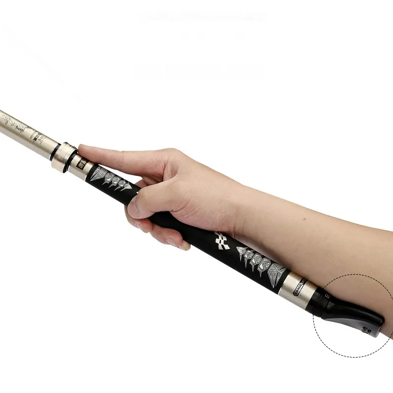 Caña De pescar superdura De fibra De carbono, caña De pescar De sección larga, color negro, 3,6 m-7,2 m - imagen 3