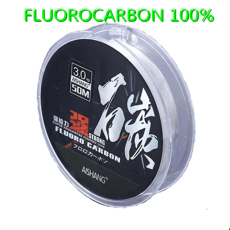 Línea de fluorocarbono puro para pesca en agua salada - resistente