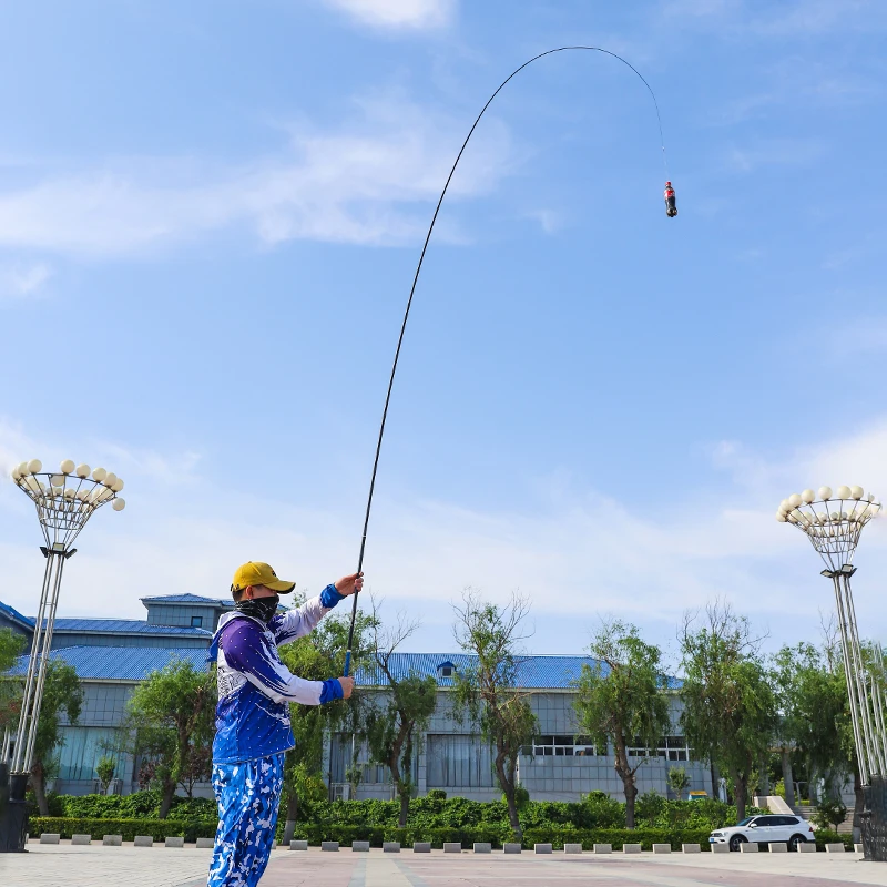 Caña de pescar telescópica de fibra de carbono para agua dulce, aparejos de pesca de 98%/3,6/4,5/5,4/6,3/8/7,2 metros, ultraligeros, 9/10 - imagen 5