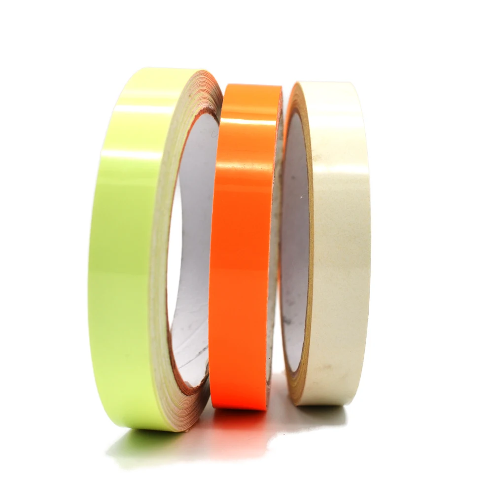 MNFT-Cinta autoadhesiva brillante para mascotas, 5M, verde, naranja, azul, luminosa, señuelo de pesca con mosca, plantilla, Material de fabricación de cebo - imagen 3