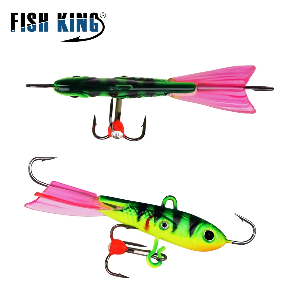FISH KING-señuelo de Pesca en hielo de invierno, 6,3 cm/10g, 8,5g/20g, equilibrador para cebo de Pesca, anzuelos de Pesca de carpa, señuelo duro, aparejos de Pesca