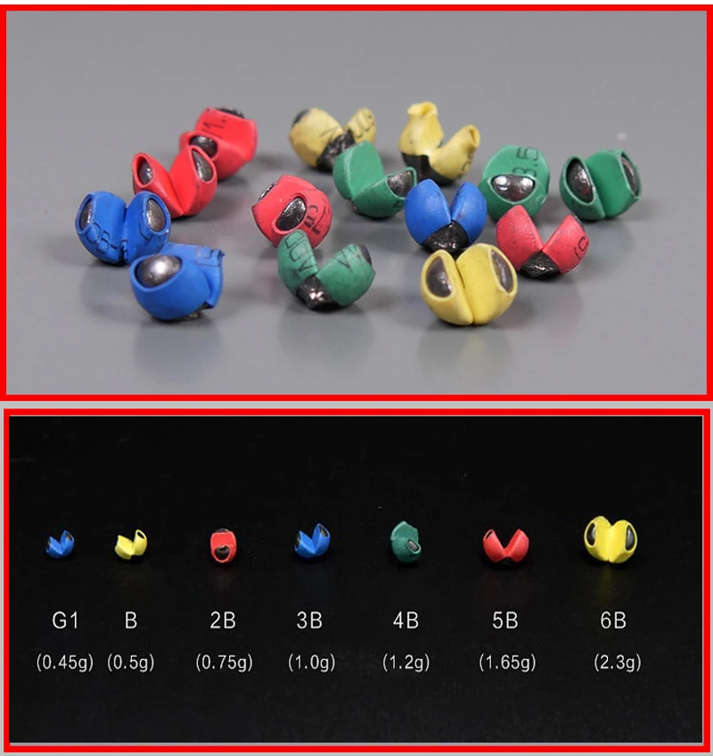 Gancho de plomo de pesca de tiro dividido, accesorio redondo con Clip de boca abierta, 100-2g, cebos de peso, conector de protección de línea, 0,28 Uds. - imagen 3