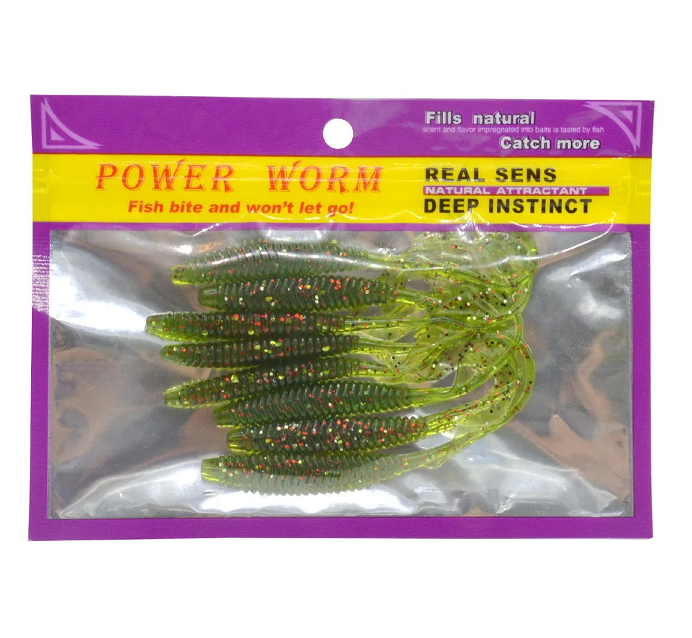 Señuelo de pesca de cola de onda larga, cebo suave de 11cm y 2,8g, señuelos artificiales de gusano de cola única, lote de 8 piezas - imagen 4