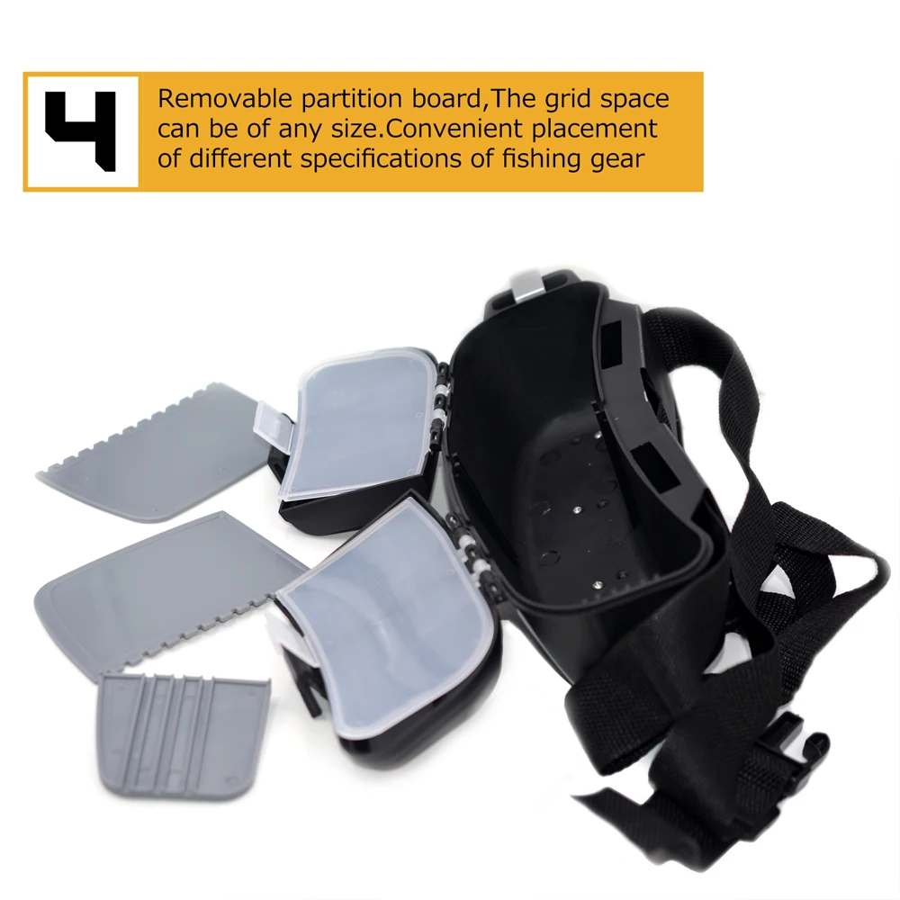 MNFT-señuelos de pesca multifuncionales, caja de aparejos, cucharas, ganchos, carretes, herramienta de almacenamiento, caja de cintura, cajas portátiles para cebo de pescado, 1 Juego - imagen 5