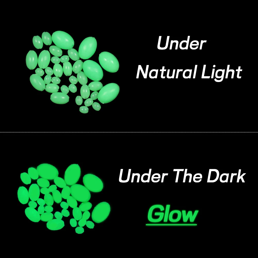 Elllv-Cuentas de pesca de forma ovalada, bolas duras luminosas, aparejos terminales de aparejo, 3x4mm, 5x8mm, 7x10mm, 1000 unidades - imagen 3