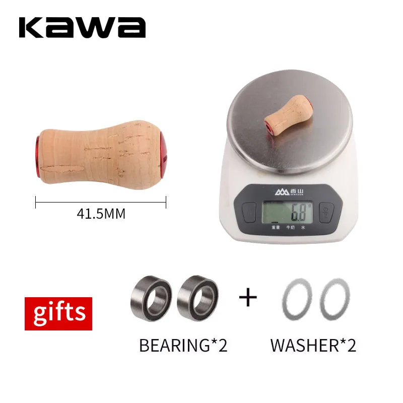 Kawa1pc-manga de carrete de pesca de madera suave, longitud de 41mm, peso DIY, 6,8 g/unidad, incluye 2 uds. De rodamientos y 4 Uds. De arandelas - imagen 5