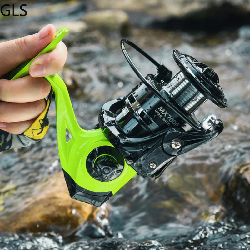 GLS 2022 nueva serie MX 2000 3000 4000 5000 6000 7000 carrete de Metal completo carrete de pesca giratorio 4 + 1BB herramientas de pesca de rueda de pesca - imagen 5