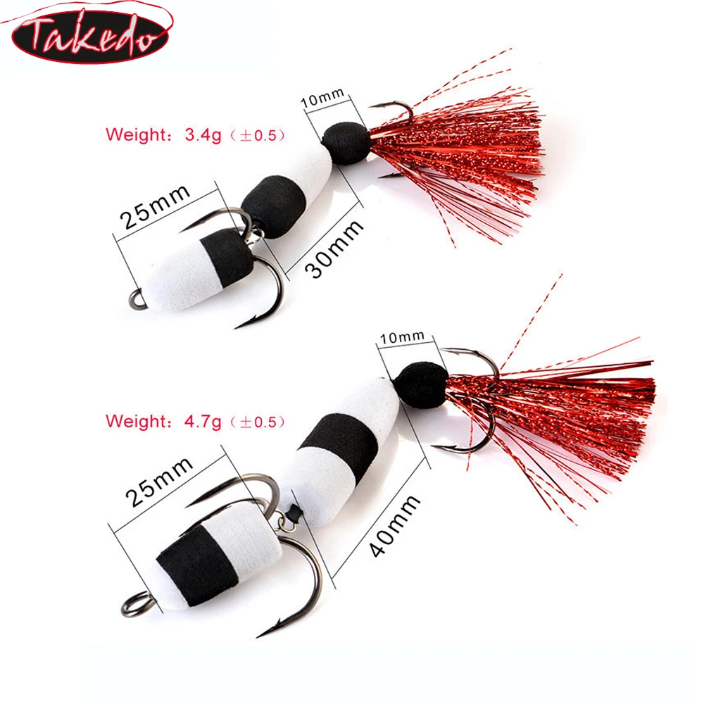 TAKEDO XL1 3,4g/4,7g 65mm/75mm espuma EVA flotante multi sección luya cebo de pesca Señuelos de pesca - imagen 5