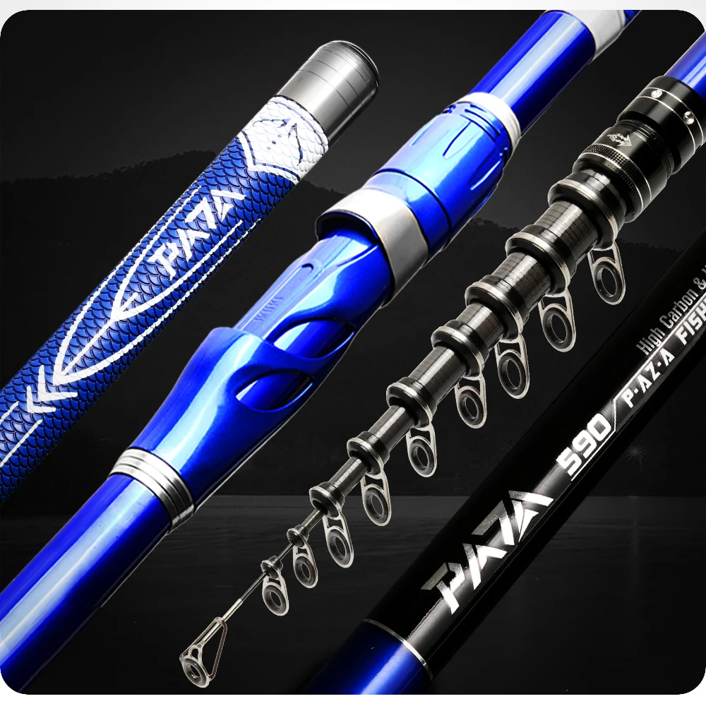 JOSBY-caña de pescar telescópica portátil, Mini caña giratoria de 6,3 M, 5,4 M, 4,5 M, 3,6 M, 2,7 M - imagen 2