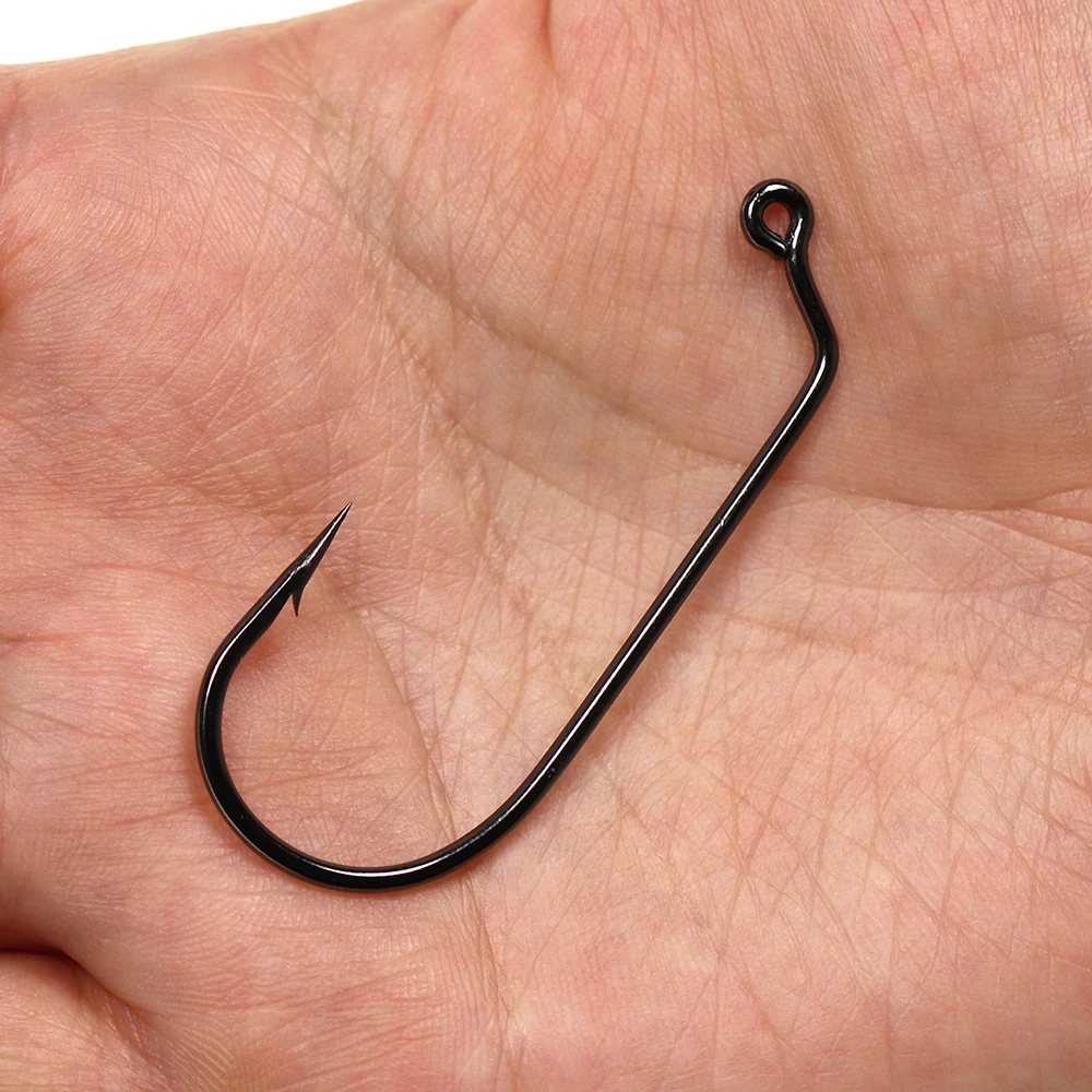 Bimoo 20 piezas anzuelo de acero rico en carbono de 60 grados, anzuelos de gusano suaves y gruesos de gran tamaño para pesca en agua dulce de agua de mar - imagen 5