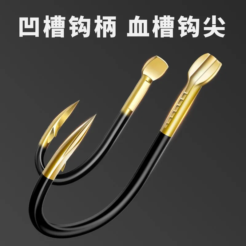 Anzuelo de pesca de acero de alto carbono, línea de encuadernación de 45CM, anzuelo de pesca de carpa de estilo japonés para agua de mar, 10 pares/bolsa 1 - imagen 2