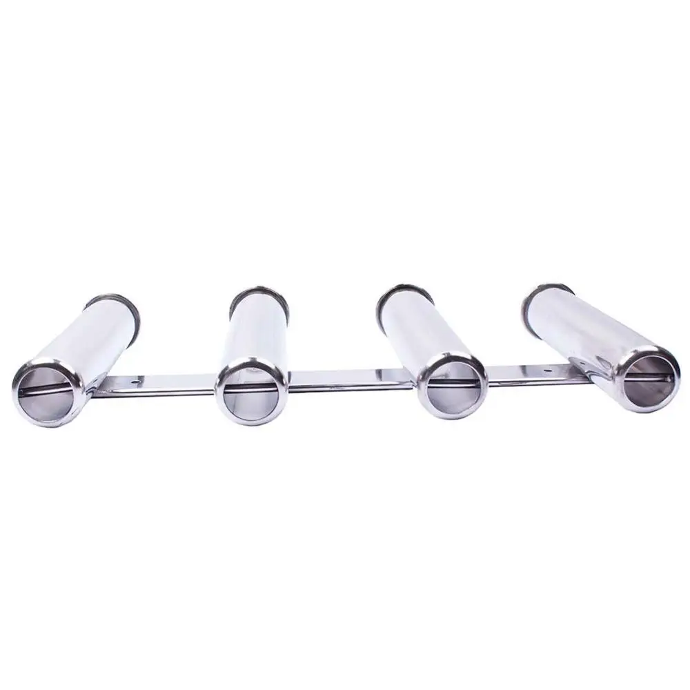 Soporte de caña de pescar multiusos Vertical de acero inoxidable Triple, 4 tubos, estilo colgado en la pared para barco y Yate - imagen 5