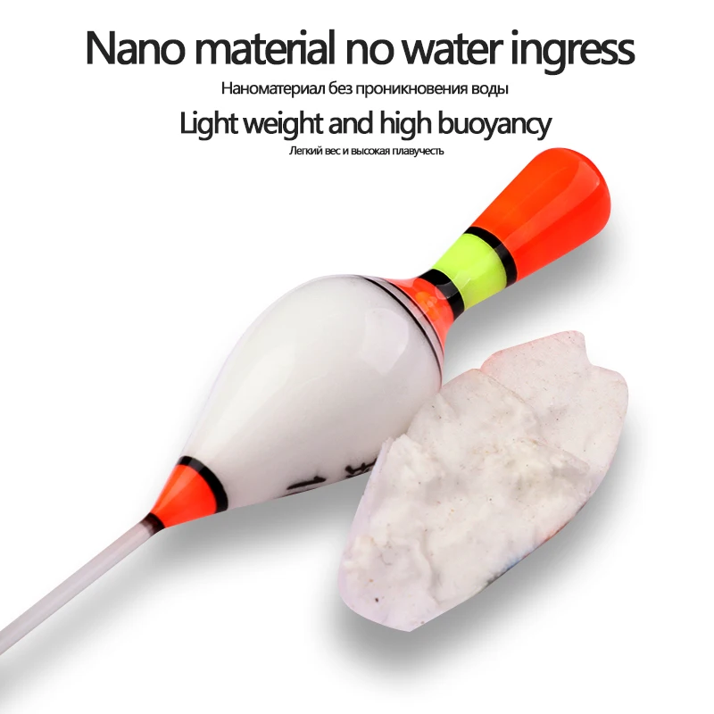 Flotadores de pesca + 5 tubos de boya + 1 ganchos de bolsa + 1 soporte de boya de cola grande Bobber boya de aguas poco profundas Nano Vertical herramientas de pesca, aparejos, 5 piezas - imagen 2
