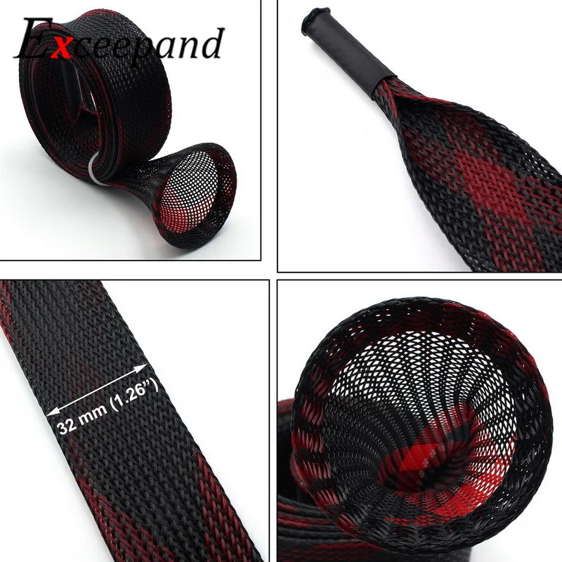 Fundas para caña de pescar de fundición negra y roja, 170 cm, 30 mm de ancho, cubierta para caña de pescar, calcetines, chaqueta, lote 3 - imagen 3