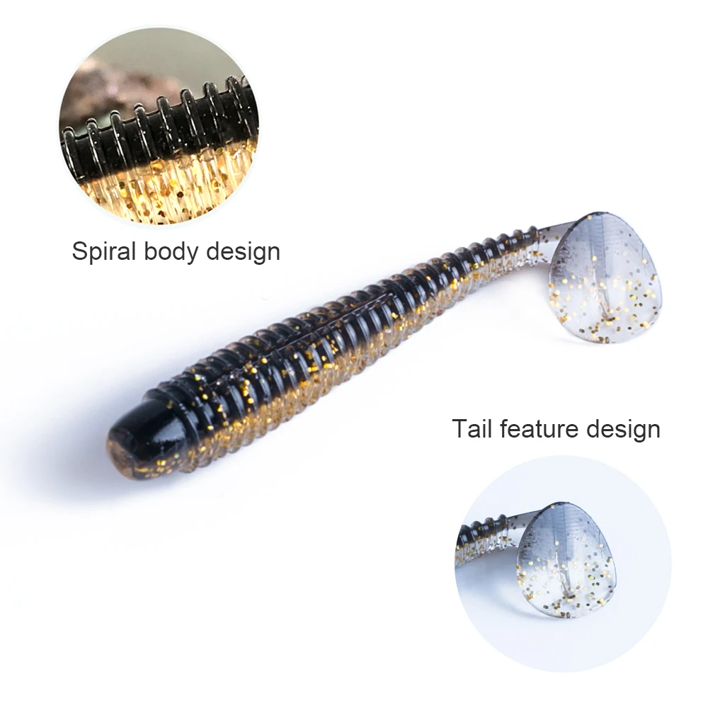 Hanlin-SEÑUELOS blandos de gusano, cebo de silicona, artículos para pesca en el mar, Swimbait, Wobblers, aparejos artificiales, 10/20 piezas, 6,5 cm, 2,5g - imagen 3