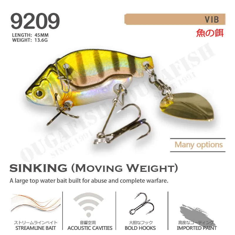 Señuelo de cuchara VIB, accesorio de pesca de 13,6g, 45mm, de Metal que se hunde giratorio, cebo Peche En Mer Leurre, broche de pez Isca Artificial Angeln - imagen 2