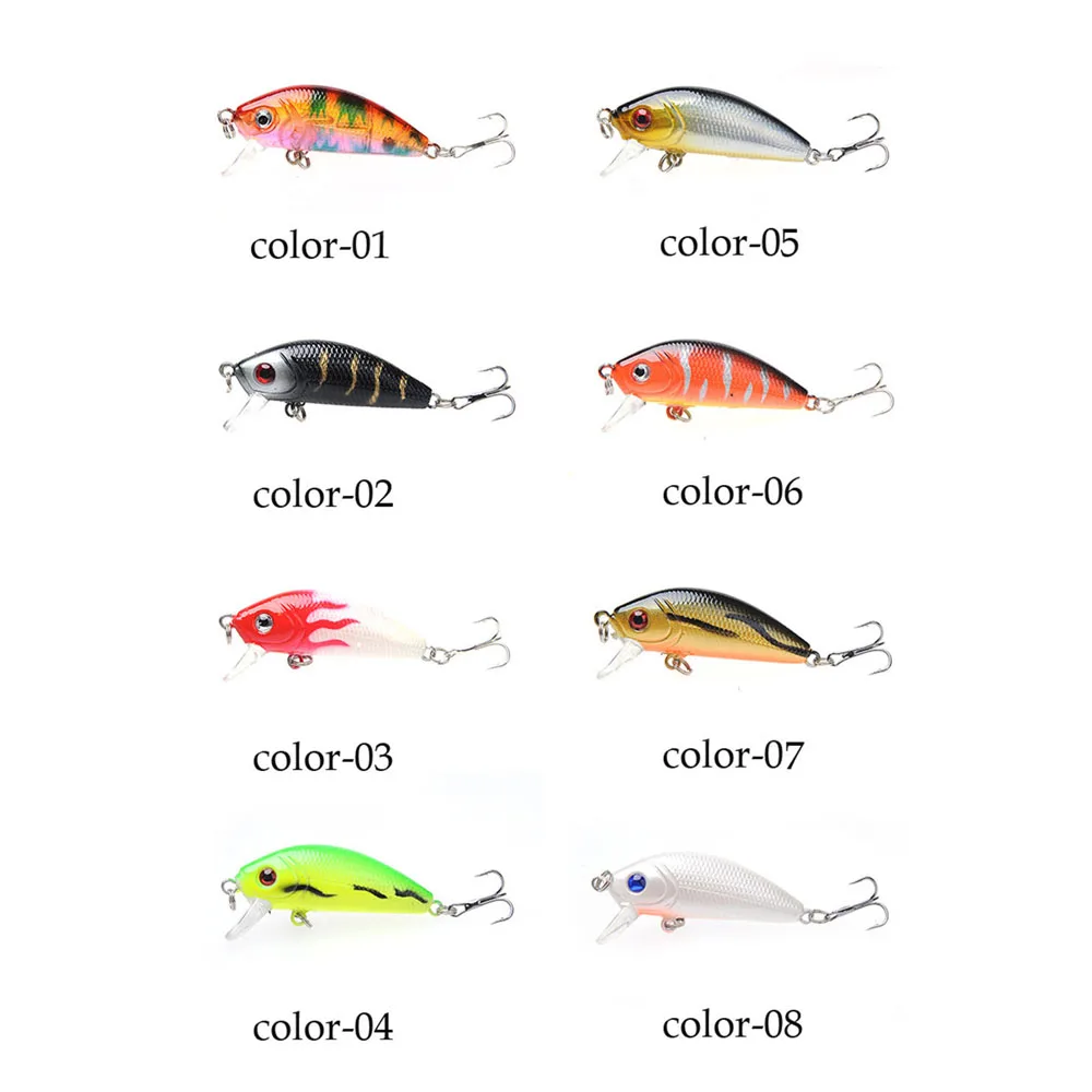 1 Uds señuelo de Pesca Minnow 50mm 3,8g cebo duro Topwater Wobbler Swimbaits Crankbait para lubina carpa plantilla flotante cebo aparejos de Pesca - imagen 4