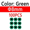 100pcs 8mm Green