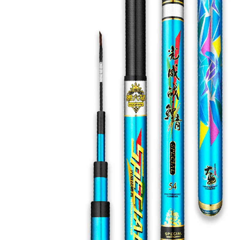 Caña de pescar telescópica, caña giratoria de fibra de carbono dura, superligera, de Taiwán, 3,6 M-10M - imagen 3