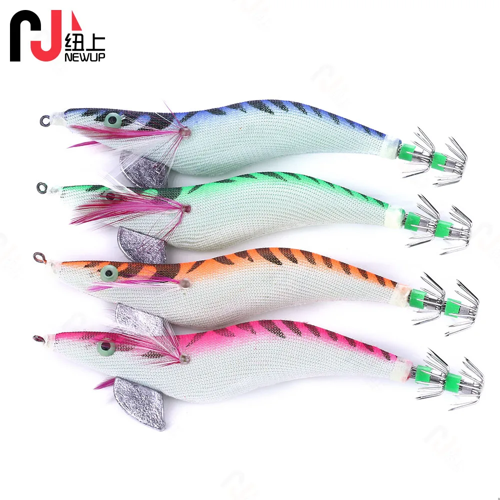 1 Uds en caja 13,5 CM 19,8G plantilla de calamar luminosa pesca madera camarones señuelo calamar sepia plantillas señuelos Spinnerbait cebos de pesca
