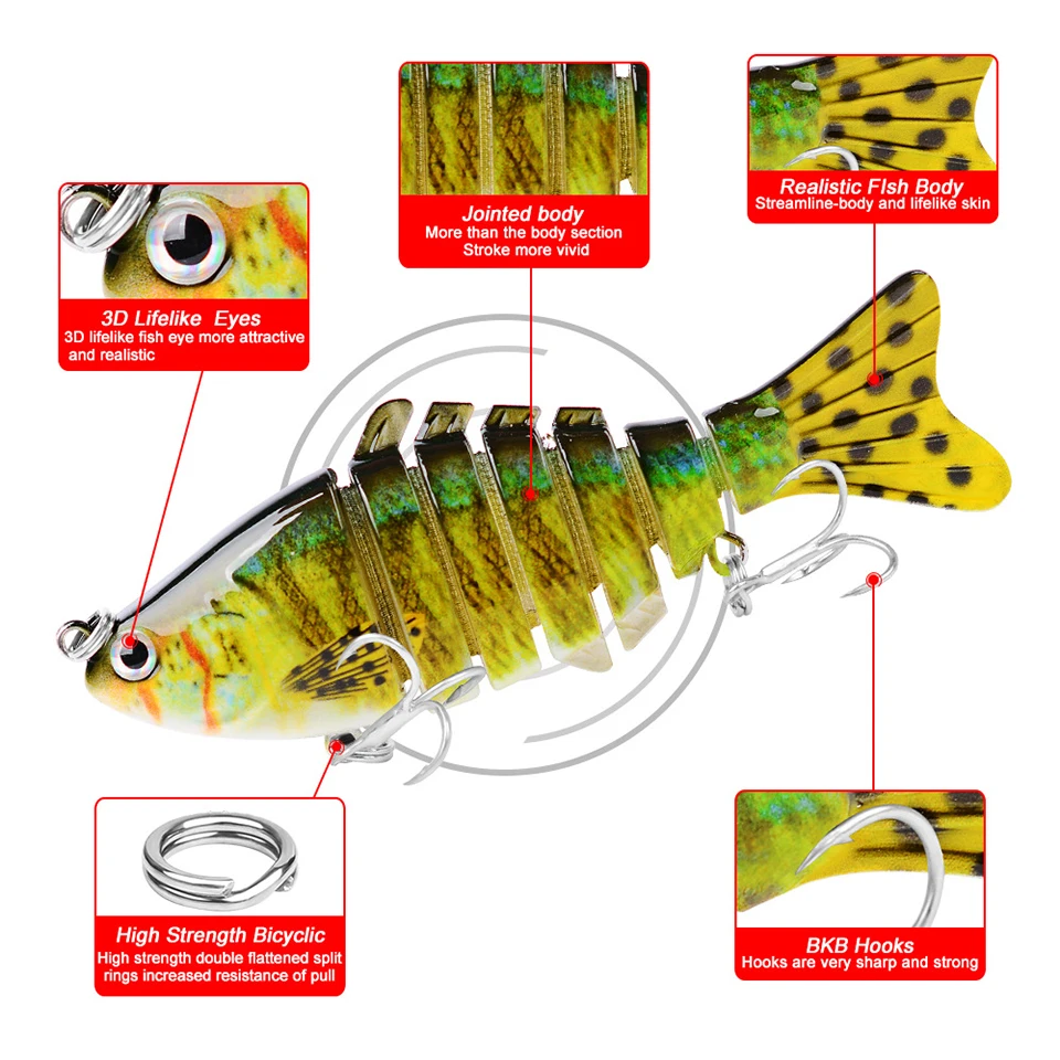 Señuelos de Pesca que se hunden, cebos de sección Minnow, cebo multiarticulado Swimbait Crankbait, aparejos de pesca de carpa, 1 Uds. 10,68G/15,5G - imagen 2