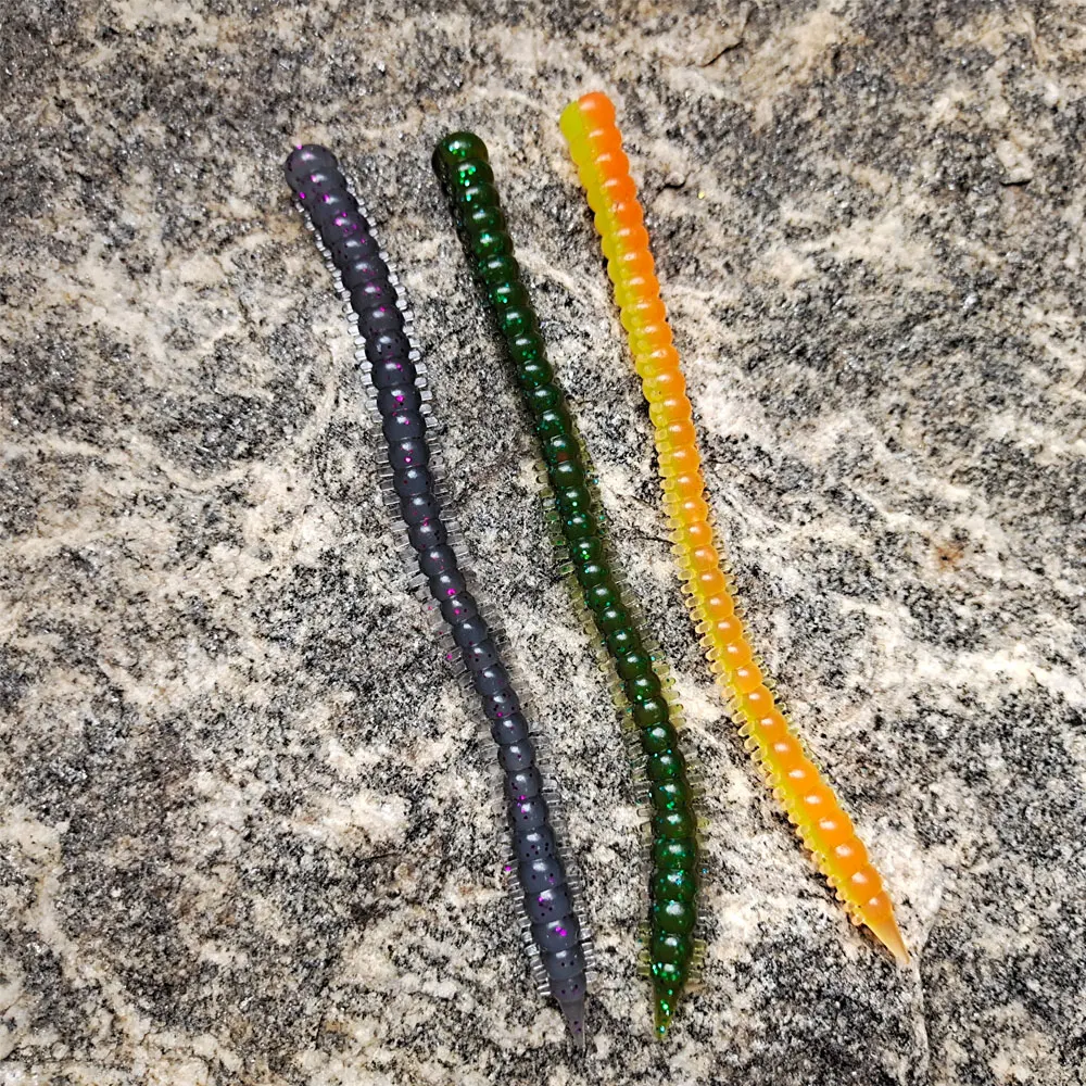8 unids/lote gusanos de mar artificiales lombriz de tierra Señuelos de Pesca blandos 13 cm/3,7g cebo blando gusano de arena de agua de listones