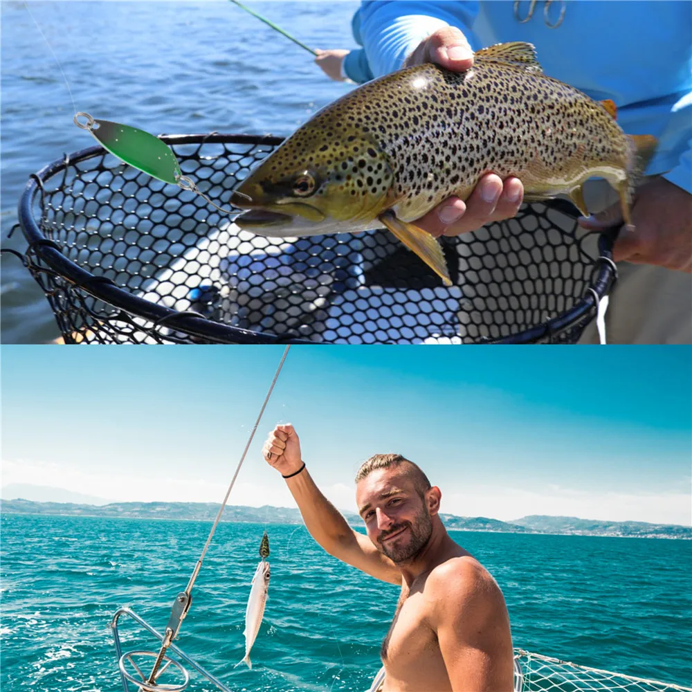 Señuelo de Metal para pesca, anzuelo de Metal para trucha con un solo gancho, plantilla de fundición, cebo giratorio para perca de lubina, 12 Uds./24 Uds. - imagen 5