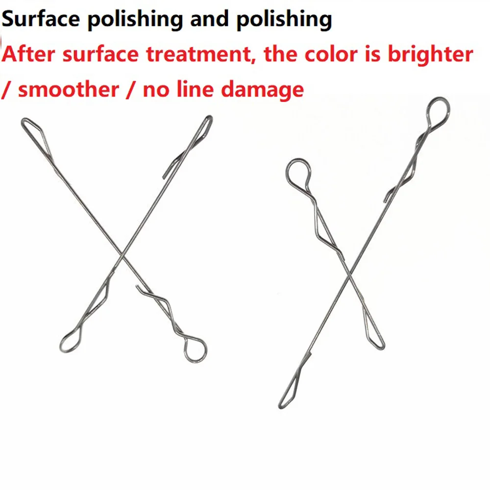 Pin giratorio rápido de ayuda para lanzar, pasador de reacondicionamiento de Luya de acero inoxidable sin daños en el sedal, accesorios de aparejos de pesca, 30 unidades por lote - imagen 5