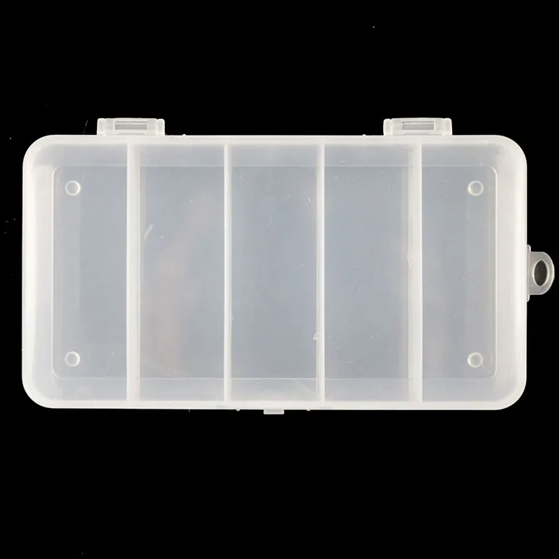 Caja de almacenamiento de plástico con 5 compartimentos, accesorio pequeño cuadrado para anzuelos de pesca, accesorio esencial para exteriores - imagen 4