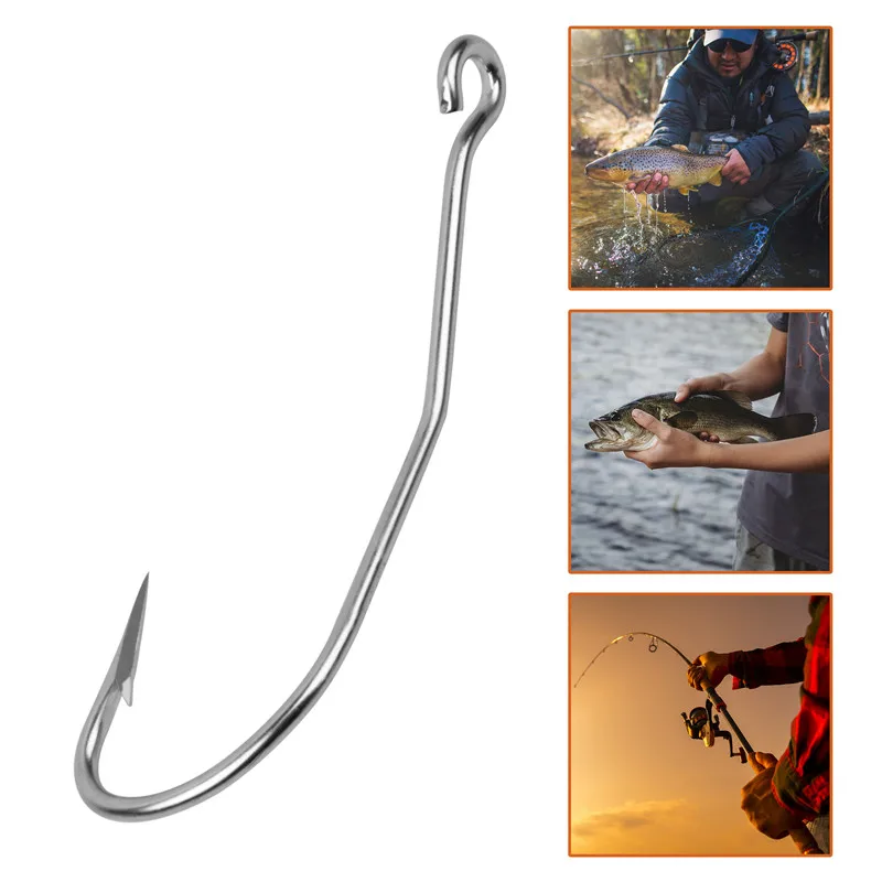 Anzuelos de pesca de caña larga de acero inoxidable, 56 unids/caja, anzuelos de compensación afilados, anzuelo de púas de Anguila de agua salada, anzuelos de plantilla - imagen 5